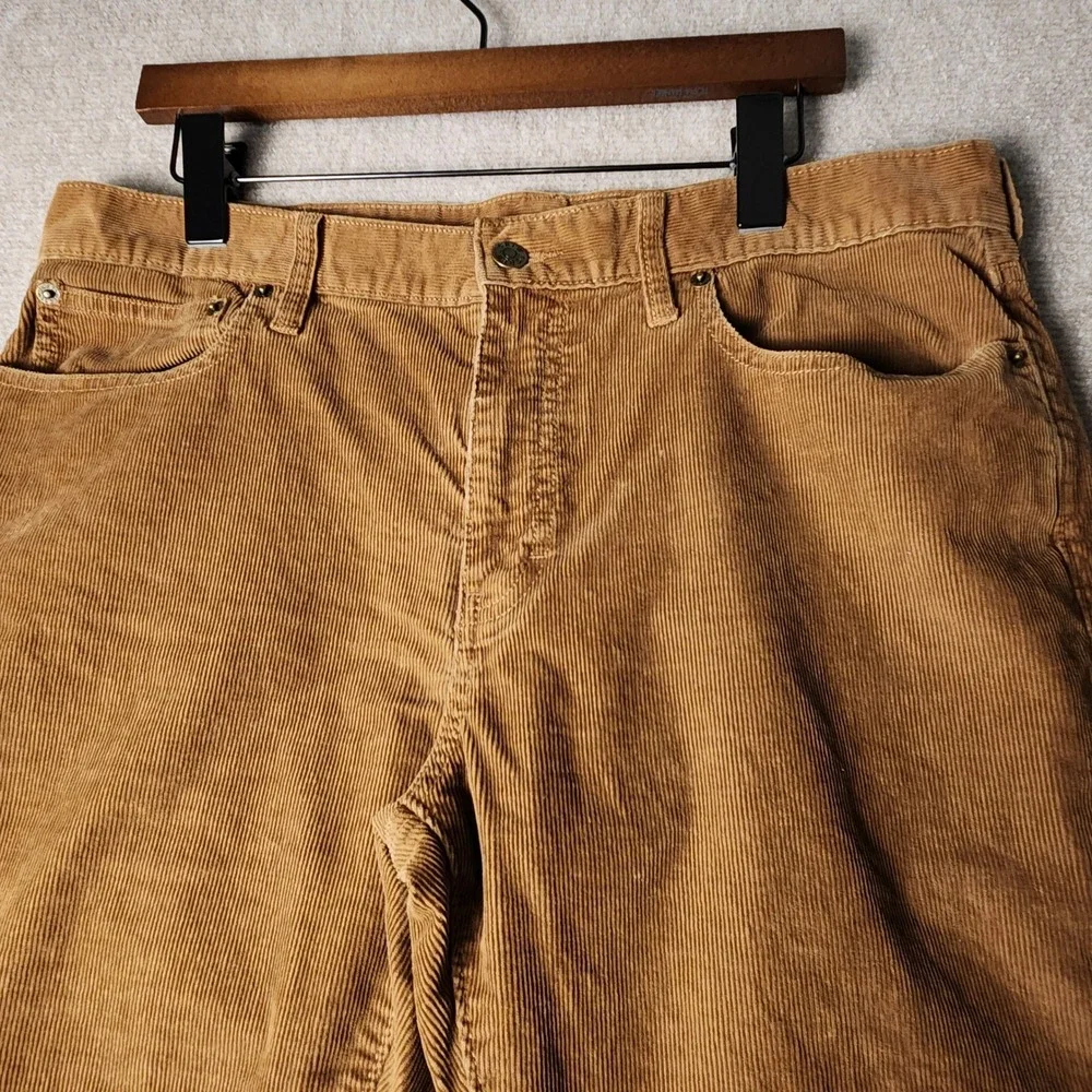 J. Crew Corduroy Pants Mens 34x32 Brown Tan Straight Leg Fine Wale Casual